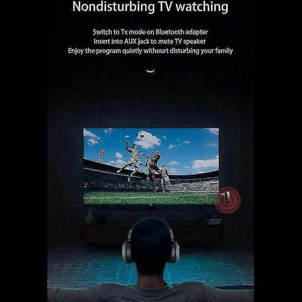 Trådløs lydadapter med 3,5 mm jack, Bluetooth 5.0-mottaker og -sender for TV- og PC-strømming