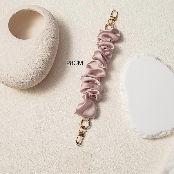Telefonhandledsrem, Scrunchie Telefonrem med Fästflik