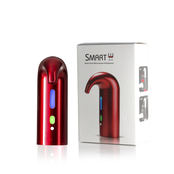 Elektrisk vinluftare, smart automatisk vindispenser, filterluftare och karaffpip, med vakuumvinpropp (Lucky Red) Red