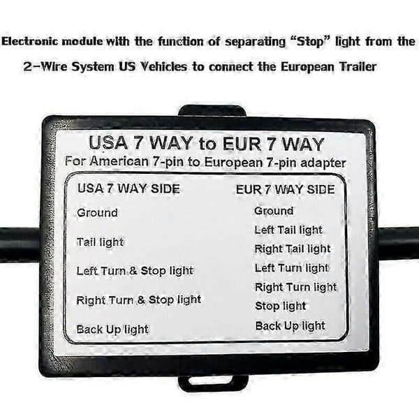 USA til EU Trailer Lys Konverter US 7-vejs Blad Socket til EU 7-pin Rundt Stik