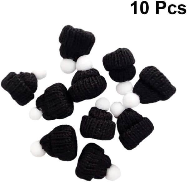 10 kpl Mini-joulupukkihattu Black