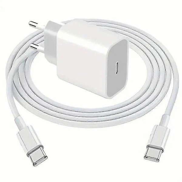 20W USB-C Snabbladdare Med Typ-C Till Typ-C Kabel, EU-kontakt