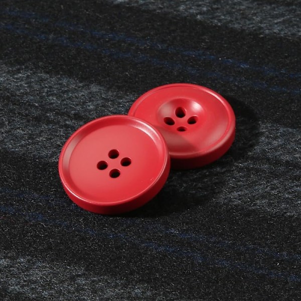 20 stk. 22mm Runde 4 Huller Harpiks Knapper, Premium Farver Klassisk Minimalistisk Runde Udskiftningsknapper, Syning DIY Håndværk Knapper, Rød