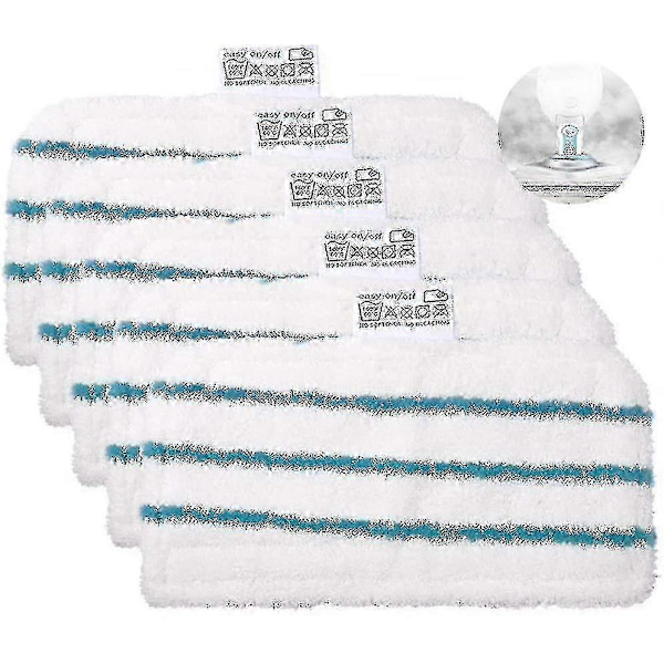 2 stk. vaskbare moppepuder i mikrofiber, reservedele til dampmoppesæt
