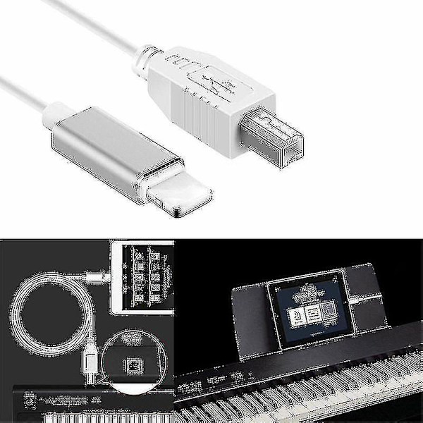 Salaman USB 2.0 -kaapeli Type-B MIDI-näppäimistömuuntimelle iPhone 7 8 X iPadille