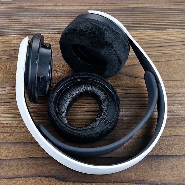 PS5-korvatyynyt - defean-vaihtokorvatyynyjen suojus, yhteensopiva Sony ps5 -langattomien kuulokkeiden, Pulse 3D -langattomien kuulokkeiden kanssa (musta veluuri) Black Velour