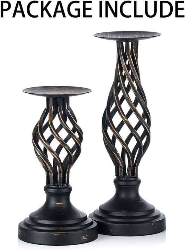 Lysestaker Svart 2 Stykker(21cm + 29cm) 21cm + 29cm