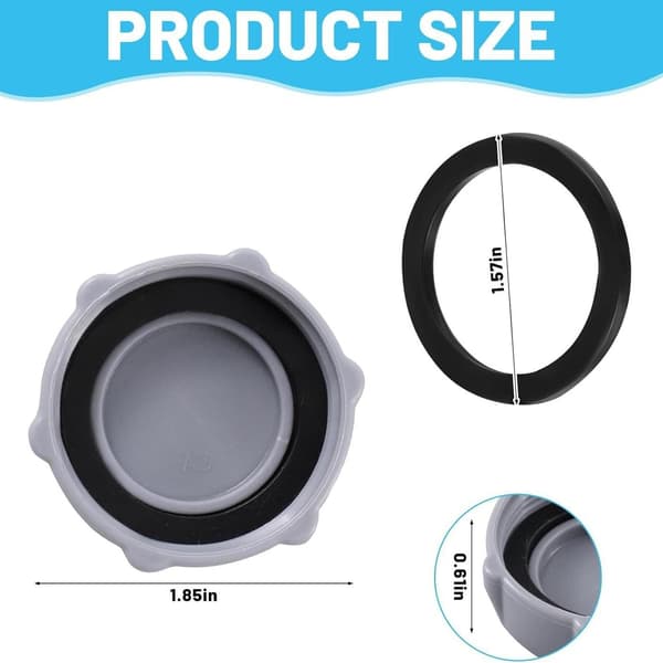 2-pack Bestway P6H1158 dräneringsventilkåpa, poolskydd, reservdelar för ovanmarkspool P6H1158ASS16 grey