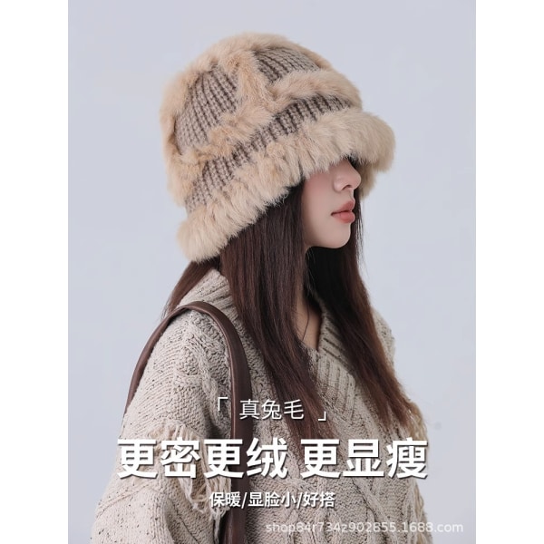 Naisten hattu talvipehmeä tekoturkista pörröinen kalastajahattu leveärimainen turkishattu Lämmin talvihattu tytöille khaki