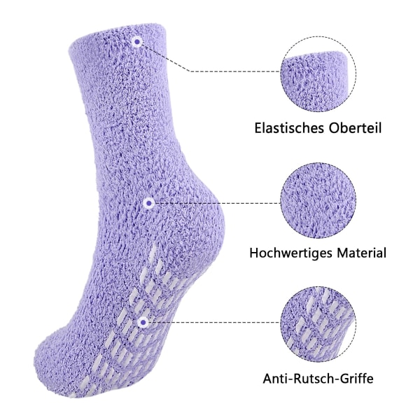 Bløde sokker til kvinder, 5 par, stopper sokker, skridsikre sokker, vintersokker, fluffy med knopper, varme sengestrømper, plys sokker, hjemmesko sokker, skridsikre