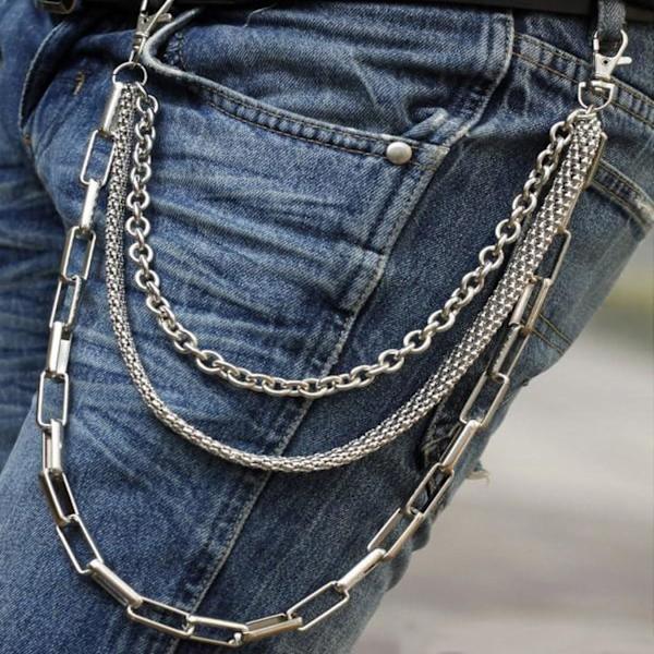 Punk Hip Hop -housujen avaimenperäketju square chain