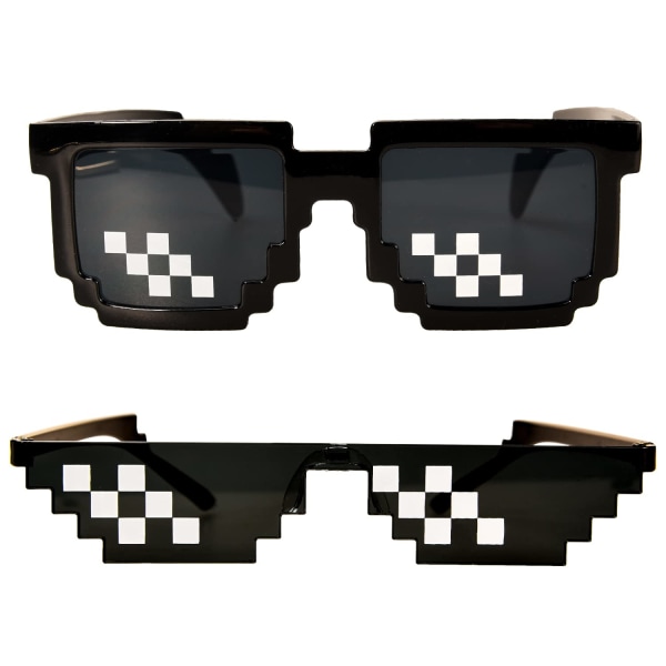 Cool Thug Life Glasses Pixel Sunglasses Novelty Sunglasses Funny Thug Life Party Glasses for Halloween Birthday Carnival Party