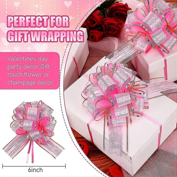20-pack Julklappsrosetter Presentinslagningsband Målade Rosetter Julklapp (rosa)