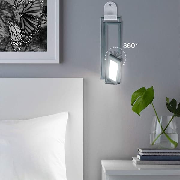 LED-skrivebordslampe, sammenleggbar trådløs USB-oppladbar bordlampe, svingbart lampehode, 3 dimbare moduser (grått område) Gray