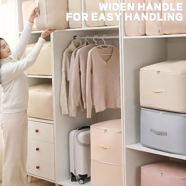 Ultra Space Saving Självkomprimerande Organiseringsväska, Packpåsar för Dunjacka, Täcke, Kläder, Filtar (Blå, L för Kläder)