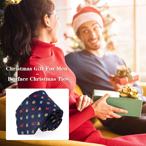 Miesten solmiot joulukravatit, silkkiset kauluspaidat miehille joulujuhliin Gift