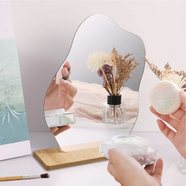 Akryl sminkspegel Ramlös dekorativ oregelbunden spegel