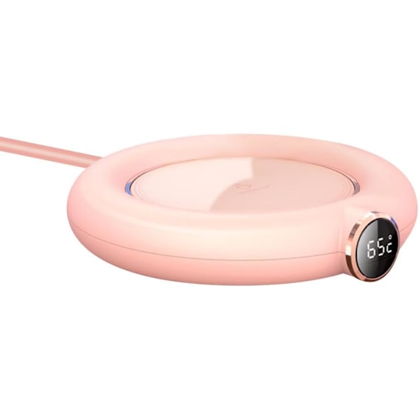 Uppvärmningsunderlägg med USB-strömförsörjning, Elektriskt Underlägg för Kaffe, Drycker och Te, Automatisk Avstängning, 117mmx23mm, Rosa