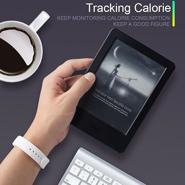 Fitness Tracker Klocka Utan Smartphone Ingen Bluetooth Ingen APP USB Laddning Stegräknare Sport Digital Vit Armbandsur, Vit