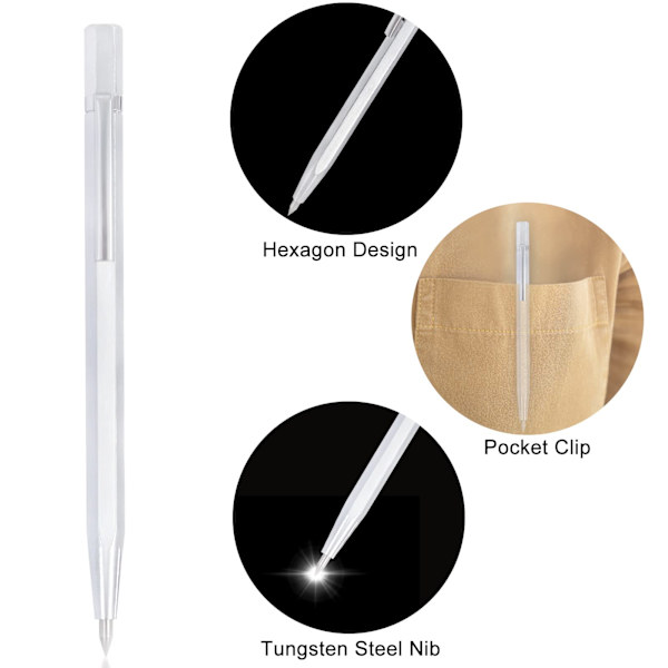 Stylus i wolframkarbid med spiss for metall, graveringspenner i legering for keramikk/metall/glassplate