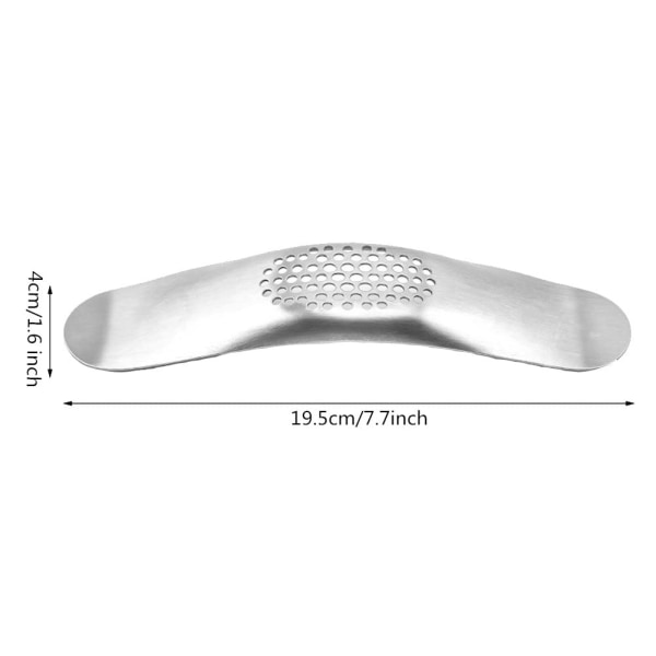 Vitlökspress i rostfritt stål, vitlökspress gungbräda, enkel att använda och rengöra, för ingefära och vitlök