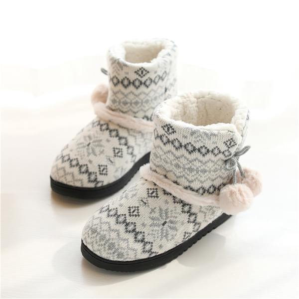 Tofflor Dam Tofflor Stövlar Inomhus Bomull Booties Damer Slip On Husskor Varma Pälsfodrade Bekväma Vinter Hemtofflor EU Storlek 39-40 39-40