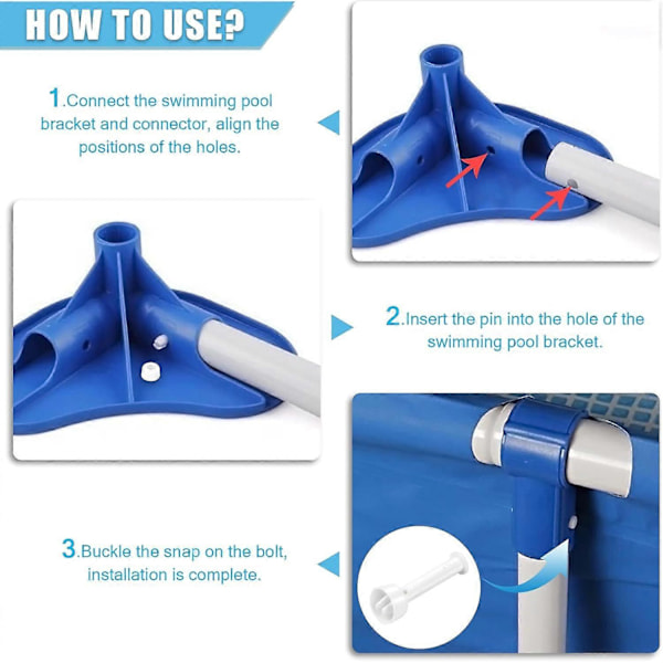 12 Stk. Plastikstift, Intex Pool Reservedele, Plastik Poolstift