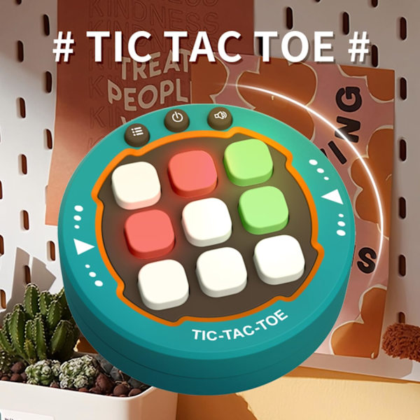 Tic Tac Toe Spil, Elektronisk Håndholdt Spilkonsol til Børn, Familiebrætsspil, Jule- og Fødselsdagsgaver til Drenge og Piger 3+ (Blå)