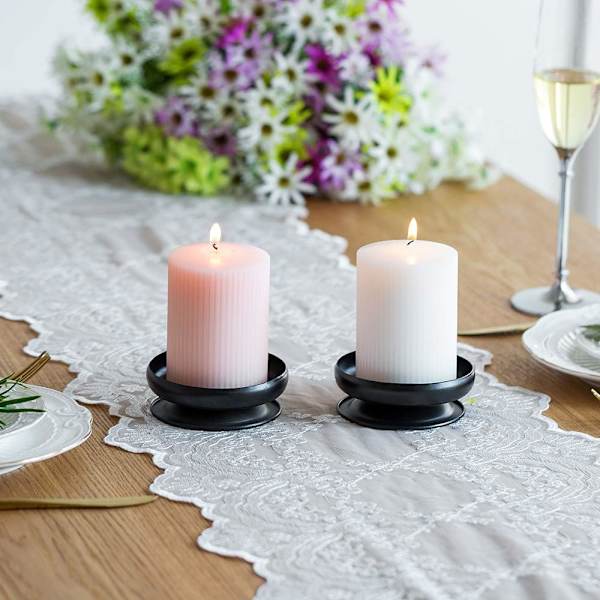 2 st Ljusstake, Svart 2pc