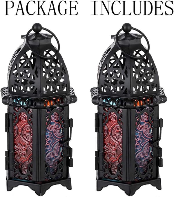2 st små ljuslyktor hängande glaslyktor, svart Black 2pc