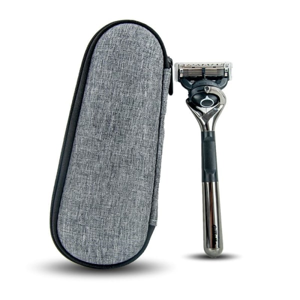 for Gillette Fusion5 barberhøvel, EVA vanntett støtsikker barberhøvel oppbevaringsveske Reisebærende barberhøvel for Gillette Fusion5 barberhøvel (grå)