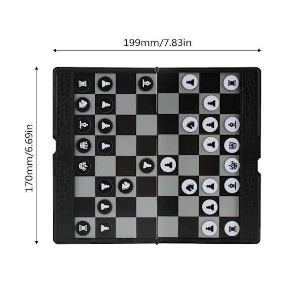 Mini Foldbar Pung Type Magnetisk Skak Lommespil