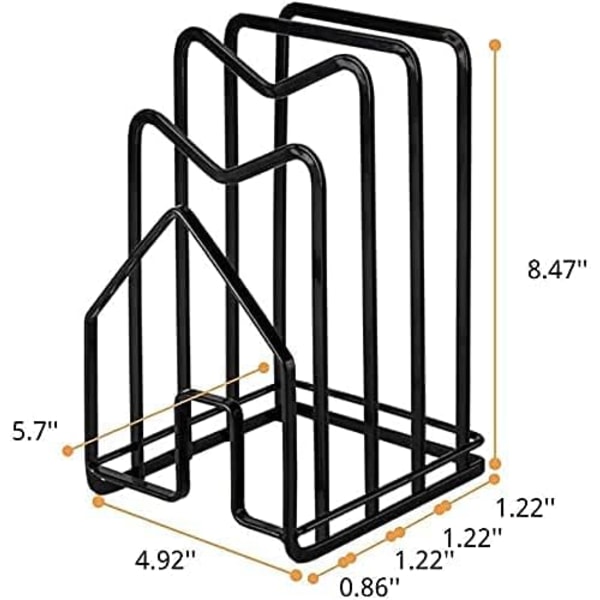 Skärbrädesställ Skärbrädeshållare Grytlockshållare Hållare Köksbänksorganisationsställ Svart