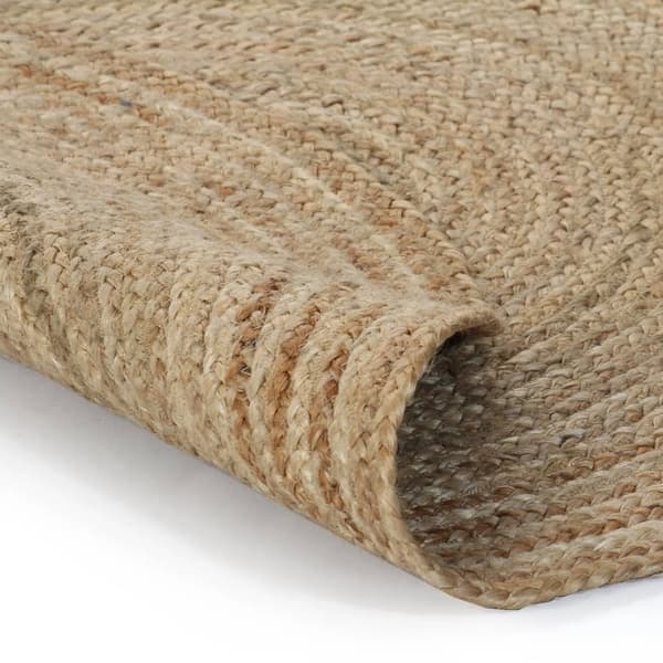 vidaXL Jutematta Flätad Rund 150 cm beige Beige