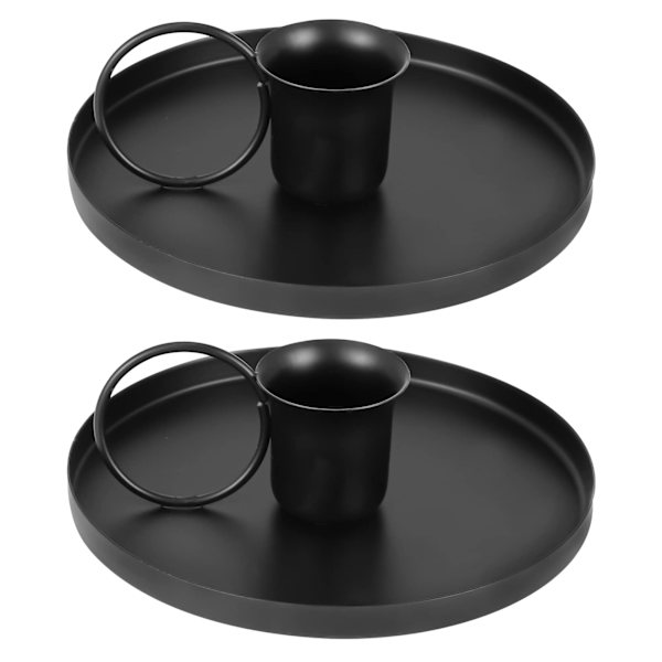 2 stk. Jernlysestakeholder, Metall Enkeltlysestakeholder Lysestakeholder Stativ Retro Chamberstickholder for Valentinsdag Jul