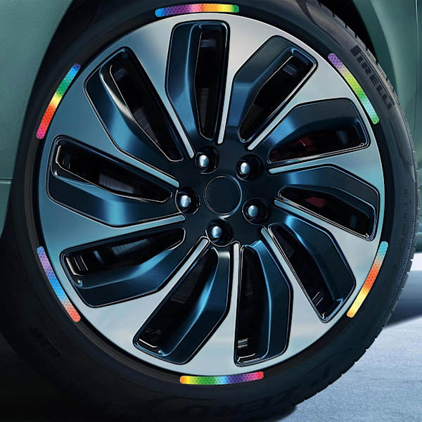 Yöllä heijastava turvallisuuskoristenauha, napapyörän heijastava nauhatarra (2 kpl) rainbow