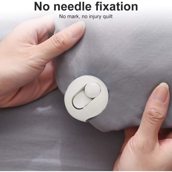 Täcke Klämmor, Inga Nålar Halkskydd Fixering Täcke Quilt Grippers Anti-Rörelse Sängklämma Lakan Täcke Klämma Utan Nål, 6PCS (Vit)