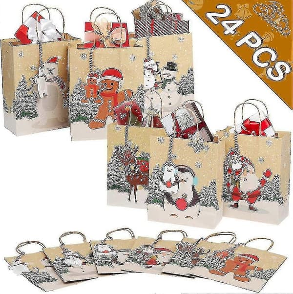 Julklappspåsar 24 Stycken Heilwiy Julpåsar Med 24 Jul...