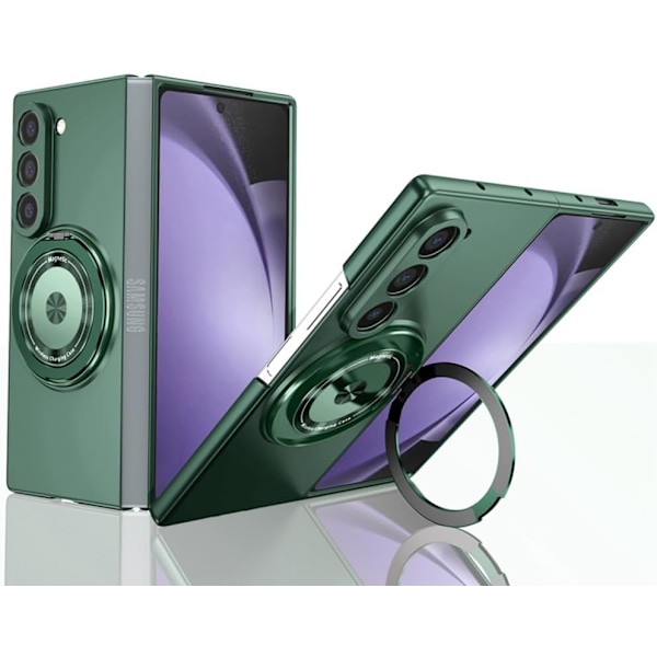 Yhteensopiva Samsung Galaxy Z Fold 6:n kanssa, Magneettinen sormipidike iskunkestävä suojakuori ohut istuvuus Samsung Galaxy Z Fold 6:lle (Vihreä)