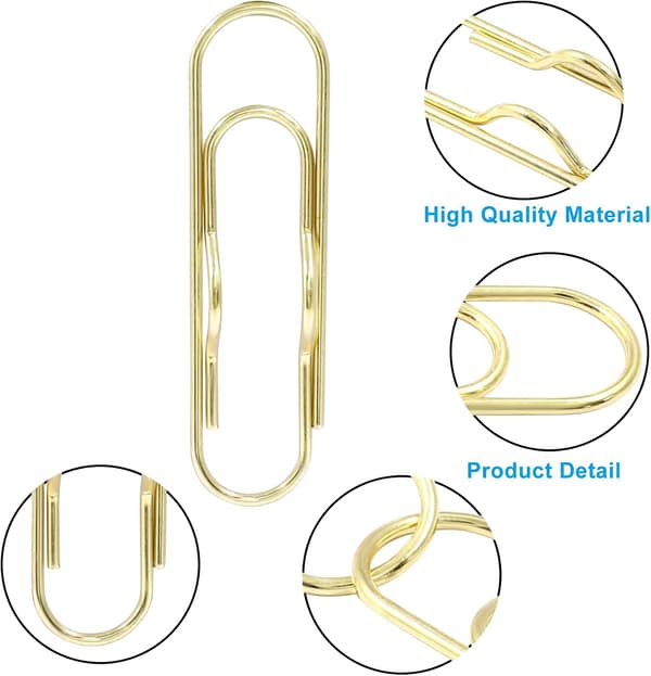 12 stk. Metal Pen Holder Clips til notesbog - Gyldne rustfrit stål Papirclips Multifunktionelle Pen Holders, Guld