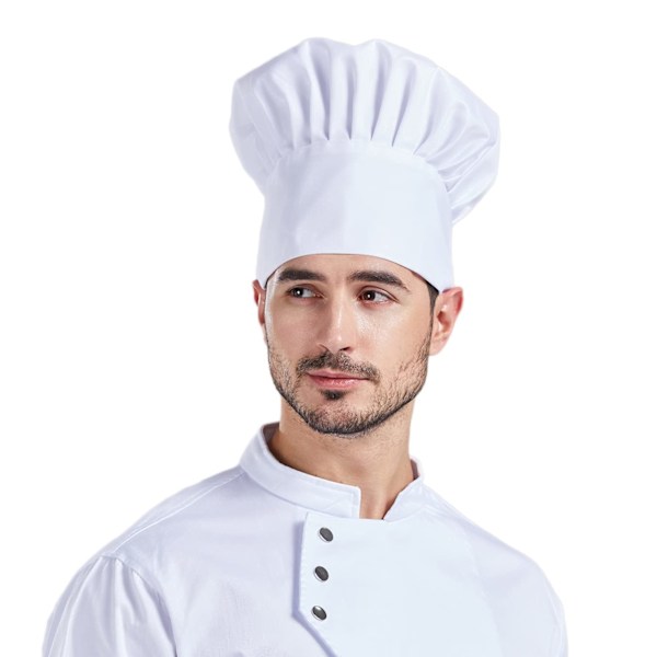 Unisex Hög Elastisk Kockmössa Matlagning Carting Bakverk Restaurang Bageri Kostym Mössa