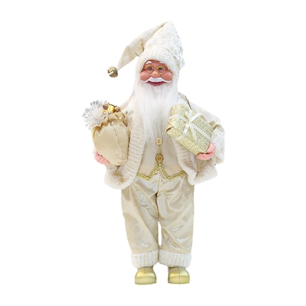 Realistisk julemand julemandsfigur dukke stående julemand stående dukke nyhed julefigur juledekoration ornamentdukke