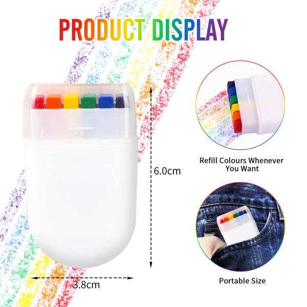 2-pack Pride Rainbow Face Paint, Crayon Stick med Gay Pride Rainbow Flag Color för ansiktskroppen för Pride Day Celebrations Party