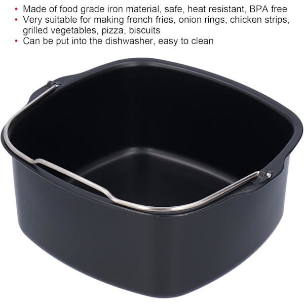 Kaktunna, kakform, järnvärmebeständig fritös kakform, non-stick pizzapannor, återanvändbar bakform, fritöstillbehör (22 cm)