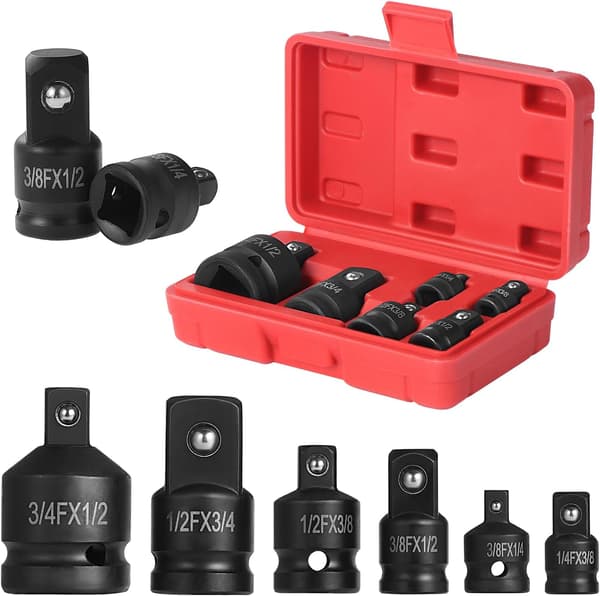 6PCS Impact Socket Reducer Adapter, Impact Socket Adapter Set, Adapter Impact Converter