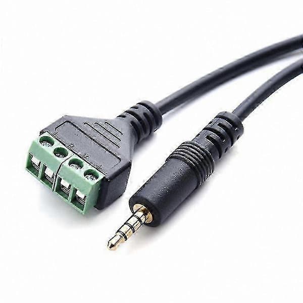 4-Core Stereo TRRS Han til AV Skrue Terminal Balun Adapter Kabel til Højttalertilslutning