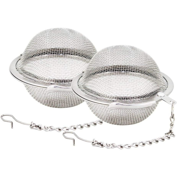 2 stk. Tekugle i rustfrit stål, 2,1 tommer, tesi, teinfuser, tefiltre til te