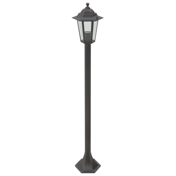 vidaXL Trädgårdslampstolpar 6 st E27 110 cm Aluminium Brons brown Brun