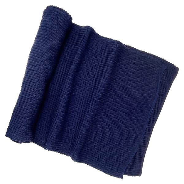 Varmt efterår og vinterhalstørklæde, unisex ren farve vinterhals varm strik garn halstørklæde Navy blue