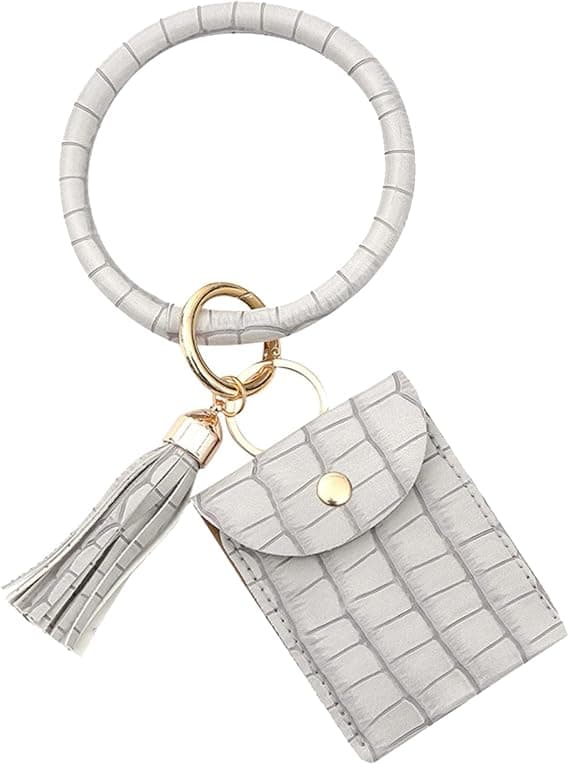 Solid Farvet PU Læder Armbånd Nøglering til Kvinder Nøglepunger Wristlet Nøgleringe med Kvast Armbånd Nøglering Håndledstilbehør